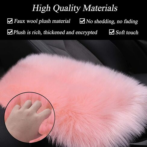 Auto Center Console Pad,Furry Armrest Cover for Car Fuzzy Auto Armrest Mat Armrest Seat Box Cover Protector Universal Fit (Black) in Saudi Arabia