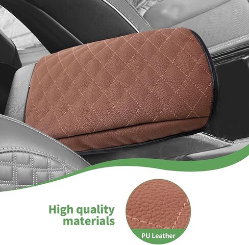 JeCar Armrest Cover PU Leather Center Console Cushion Pad Compatible with Jeep Grand Cherokee 2022 2023, Carbon Fiber Finish in Kuwait