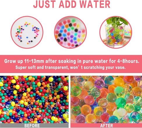 120,000 خرزة مائية للمزهريات، وخرز مائي مختلط بألوان قوس قزح، وحشو المزهرية لللؤلؤ العائم، وصناعة الشموع العائمة، وقطعة مركزية لحفلات الزفاف، وترتيب الزهور، وزينة عيد الميلاد in Kuwait