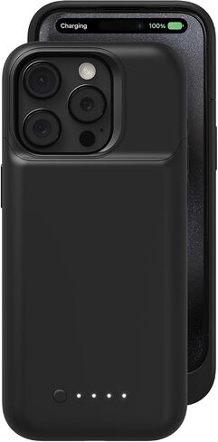 mophie Juice Pack iPhone 15 Pro Battery Case - Legendary Power & Protection - Up to 50% Extra Battery, 6ft Drop Safety, Eco-Friendly Design, Black in Saudi Arabia