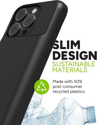 mophie Juice Pack iPhone 15 Pro Battery Case - Legendary Power & Protection - Up to 50% Extra Battery, 6ft Drop Safety, Eco-Friendly Design, Black in Saudi Arabia
