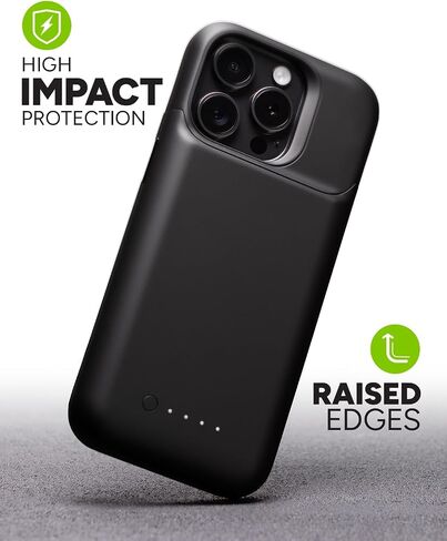 mophie Juice Pack iPhone 15 Pro Battery Case - Legendary Power & Protection - Up to 50% Extra Battery, 6ft Drop Safety, Eco-Friendly Design, Black in Saudi Arabia