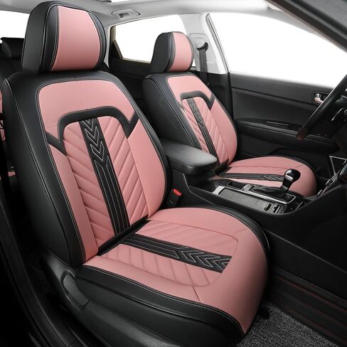 Car Seat Covers Full Set, 5 Seats Universal Seat Covers Fit for Cars,SUVs and Pick-up Trucks,Nappa Leather Front and Rear Seat Protectors, Anti-Slip Waterproof Auto Seat Covers(Black&Green) in Saudi Arabia