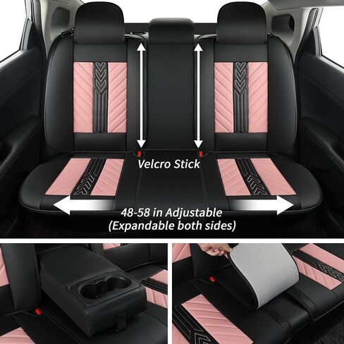 Car Seat Covers Full Set, 5 Seats Universal Seat Covers Fit for Cars,SUVs and Pick-up Trucks,Nappa Leather Front and Rear Seat Protectors, Anti-Slip Waterproof Auto Seat Covers(Black&Green) in Saudi Arabia