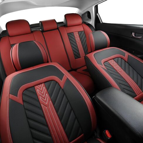 Car Seat Covers Full Set, 5 Seats Universal Seat Covers Fit for Cars,SUVs and Pick-up Trucks,Nappa Leather Front and Rear Seat Protectors, Anti-Slip Waterproof Auto Seat Covers(Black&Green) in Saudi Arabia