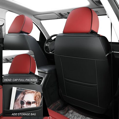 Car Seat Covers Full Set, 5 Seats Universal Seat Covers Fit for Cars,SUVs and Pick-up Trucks,Nappa Leather Front and Rear Seat Protectors, Anti-Slip Waterproof Auto Seat Covers(Black&Green) in Saudi Arabia