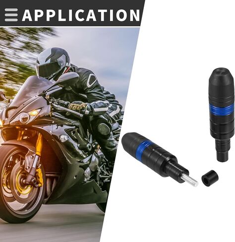 Motoforti M8 Motorcycle Frame Slider Anti-Fall Stick, Exhaust Anti Crash Falling Protector, for Honda for Yamaha, CNC Aluminum Alloy ABS, Blue, 2pcs in Saudi Arabia