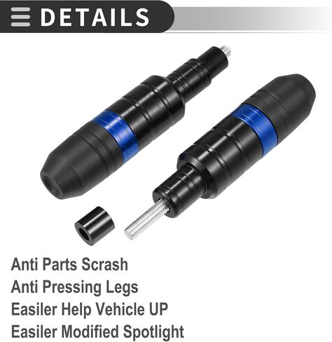 Motoforti M8 Motorcycle Frame Slider Anti-Fall Stick, Exhaust Anti Crash Falling Protector, for Honda for Yamaha, CNC Aluminum Alloy ABS, Blue, 2pcs in Saudi Arabia