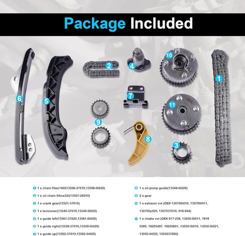 مجموعة ضرس تروس VVT لسلسلة التوقيت لسيارة Toyota Corolla 2009-2015 Matrix 2009-2013 Prius 1.8l 1ZR 2ZR in Kuwait