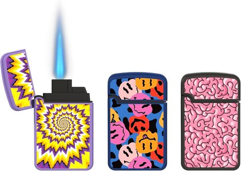 3 Pack Cool Torch Lighters - Refillable Butane Lighter, Windproof Jet Flame, Rubberized Matte Finish, No Flint for Men & Women Plus, Chill Bites, 3-Count (Without Gas) in Saudi Arabia