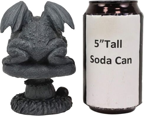 Ebros Gothic Horned Toad Frog Gargoyle مع أجنحة رابضة على Toadstool تمثال فطر ديكور خيالي أسطوري لتمثال Gargoyles بطول 5 بوصات لمحبي قلاع عصر النهضة والكاتدرائيات في العصور الوسطى in Saudi Arabia