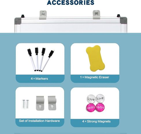 سبورة بيضاء صغيرة قابلة للمسح الجاف - سبورة بيضاء مغناطيسية قابلة للطي لسطح المكتب وحامل صغير محمول مزدوج الجوانب على سطح الطاولة مع حامل لرسم الأطفال وتعليمات المعلم in Kuwait