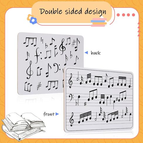 24 Pcs Dry Erase Music Staff White Boards Double Sided Musical Notes Whiteboard 9x12 in Dry Erase Lapboards Classroom Whiteboards for Students Music Staff Whiteboard with 24 Erasers for Kids Musicians in Saudi Arabia