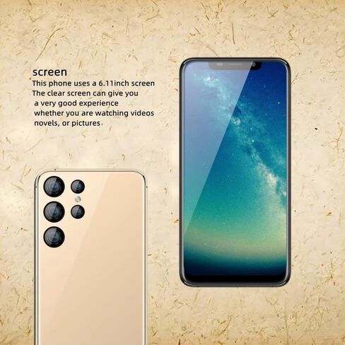 6.11 inch Screen，Y200 Android Smartphone ，Dual SIM Card，1G RAM 16G ROM，Only Supports Dual SIM Card Frequency Band of 3GWCDMA ：850/2100MHZ，Unlocked Cell Phone（Gold） in Saudi Arabia