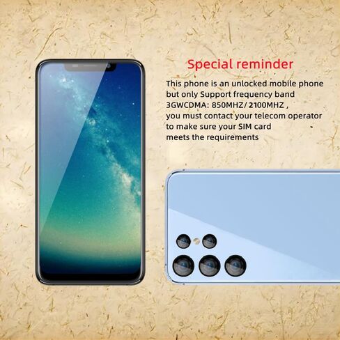 6.11 inch Screen，Y200 Android Smartphone ，Dual SIM Card，1G RAM 16G ROM，Only Supports Dual SIM Card Frequency Band of 3GWCDMA ：850/2100MHZ，Unlocked Cell Phone（Gold） in Saudi Arabia