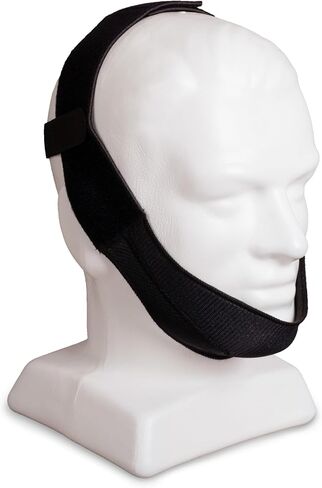 LIfeSource Premium Chin Strap for CPAP Users, Chin Strap for Snoring Solution, Made in USA, Breathable, Adjustable, Latex Free, Comfortable Sleep Support for Men & Women, Snoring Support, Black in Saudi Arabia
