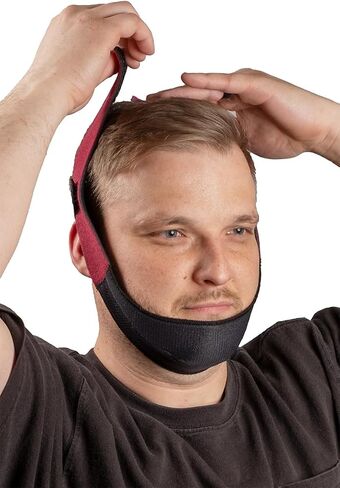 LIfeSource Premium Chin Strap for CPAP Users, Chin Strap for Snoring Solution, Made in USA, Breathable, Adjustable, Latex Free, Comfortable Sleep Support for Men & Women, Snoring Support, Black in Saudi Arabia