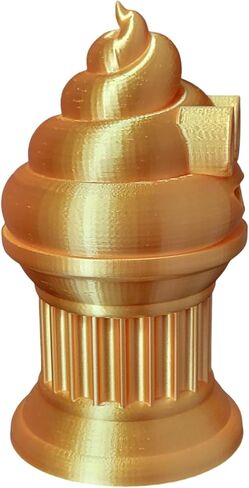 Znet3D Poop Emoji Trophy - Perfect Award or Gift - Handmade w/Additive Manufacturing - 6" inches tall - Featuring a solid Poop Emoji secured on a Column Pillar (Silk Gold) in Kuwait