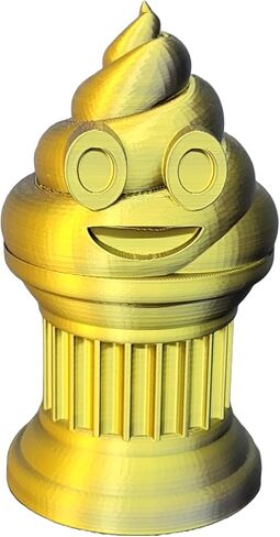 كأس تعبيري عن Poop - جائزة أو هدية مثالية - مصنوعة يدويًا مع تصنيع إضافي - بطول 15.24 سم - تتميز بوجود رمز تعبيري صلب مؤمن على عمود عمود (ذهبي حريري) in Kuwait