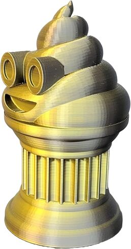 كأس تعبيري عن Poop - جائزة أو هدية مثالية - مصنوعة يدويًا مع تصنيع إضافي - بطول 15.24 سم - تتميز بوجود رمز تعبيري صلب مؤمن على عمود عمود (ذهبي حريري) in Kuwait