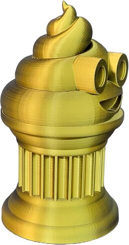 كأس تعبيري عن Poop - جائزة أو هدية مثالية - مصنوعة يدويًا مع تصنيع إضافي - بطول 15.24 سم - تتميز بوجود رمز تعبيري صلب مؤمن على عمود عمود (ذهبي حريري) in Kuwait