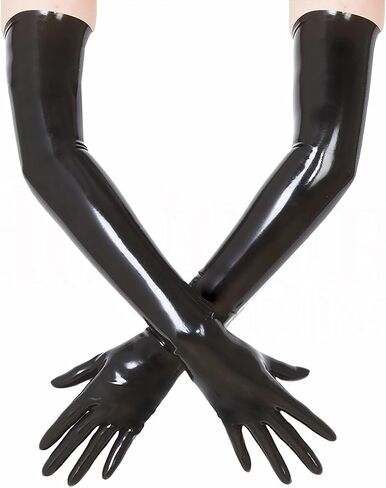 Black Latex Long Gloves for Women Men,Rubber Gloves Cosplay Clothing Party Clubwear in Saudi Arabia