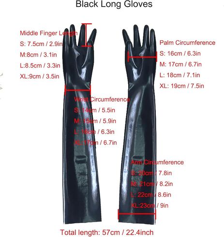 Black Latex Long Gloves for Women Men,Rubber Gloves Cosplay Clothing Party Clubwear in Saudi Arabia