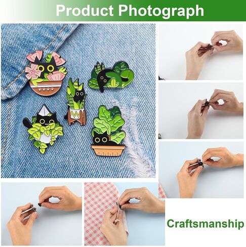 9Pcs Cats Hidden in Plants Enamel Lapel Pins Set, Exquisite Cartoon Black Cat Potted Cute Pins for Girl Woman, Brooch Badge Gifts Suitable for Backpacks Clothing Jackets DIY Accessories in Saudi Arabia