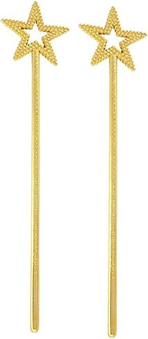 2 Pcs Plastic Star Magic Wands Glitter Princess Wands Fairy Angel Sticks Christmas Cosplay Wands Costume Props for Birthday Party Golden in Saudi Arabia