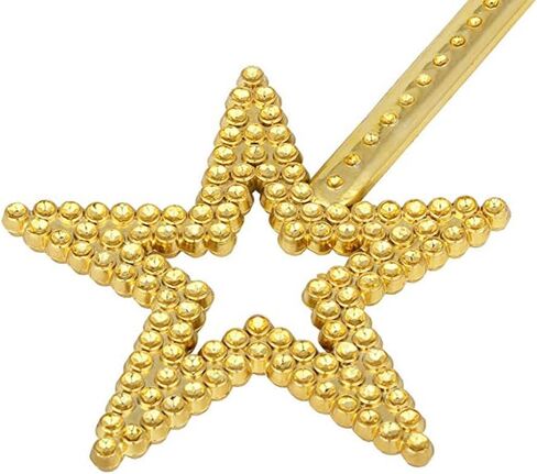 2 Pcs Plastic Star Magic Wands Glitter Princess Wands Fairy Angel Sticks Christmas Cosplay Wands Costume Props for Birthday Party Golden in Saudi Arabia
