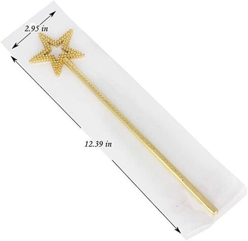 2 Pcs Plastic Star Magic Wands Glitter Princess Wands Fairy Angel Sticks Christmas Cosplay Wands Costume Props for Birthday Party Golden in Saudi Arabia
