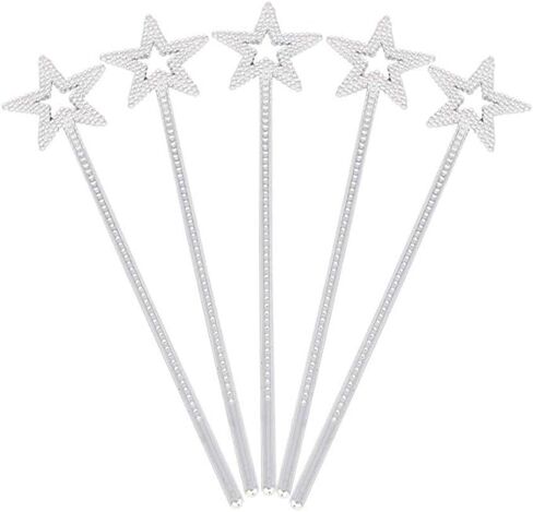 2 Pcs Plastic Star Magic Wands Glitter Princess Wands Fairy Angel Sticks Christmas Cosplay Wands Costume Props for Birthday Party Golden in Saudi Arabia