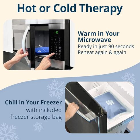 وسادة تسخين قابلة للاستخدام في الميكروويف - وسادة تسخين رطبة في الميكروويف للتشنجات أو الظهر أو الرقبة أو آلام الكتف، ضغط ساخن أو بارد، لاسلكي 10 بوصة × 7 بوصة 2.25 رطل in Kuwait