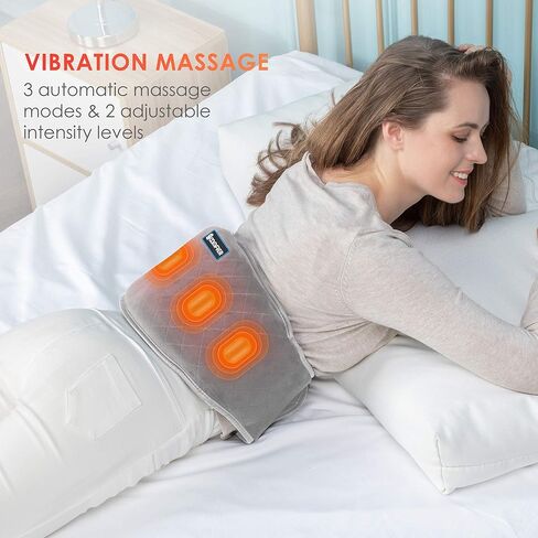 Comfier Heating Pad with Massager, Back Massager with 2 Heat Levels & 3 Massage Modes, Heated Massage Belt for Abdominal, Lumbar, Fit for Women, Men,Back Brace for Pain Relief,FSA or HSA Eligible in Kuwait