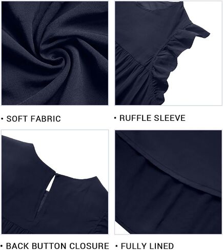 Holipick Women's Plus Size Summer Dresses Casual Short Dress Babydoll Ruffle Sleeve Swing Flowy Sleeveless Tunic Dress in Saudi Arabia
