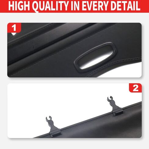 Marretoo for Toyota 4Runner Cargo Cover 2024 2010-2018 2019 2020 2021 2022 2023 لملحقات Toyota 4Runner نسخة مطورة بدون فجوة، أسود قابل للسحب لغطاء صندوق السيارة 4Runner غطاء درع أمان in Kuwait