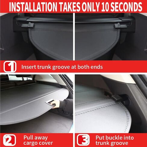 Marretoo for Toyota 4Runner Cargo Cover 2024 2010-2018 2019 2020 2021 2022 2023 لملحقات Toyota 4Runner نسخة مطورة بدون فجوة، أسود قابل للسحب لغطاء صندوق السيارة 4Runner غطاء درع أمان in Kuwait
