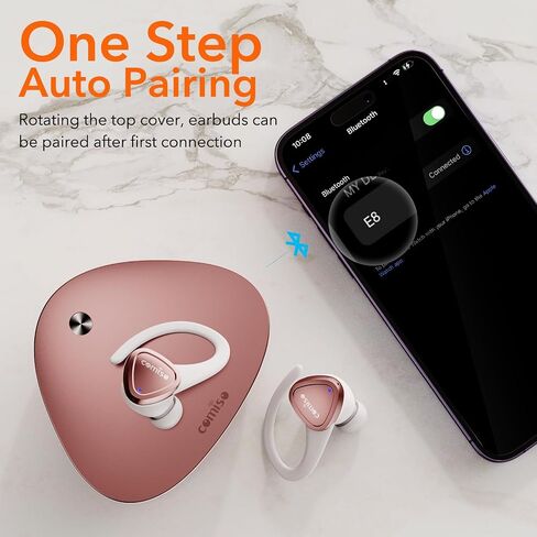 comiso Bluetooth 5.3 Wireless Bluetooth Earbuds with Noise Cancelling Mic, Wireless Ear Buds Over Ear Build in ENC, Earphones 60H Playing Time with Charging case, Comfortable Sport Earhooks in Saudi Arabia