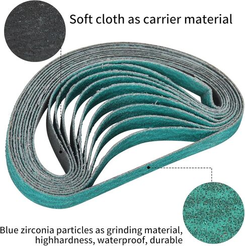 أحزمة صنفرة من أكسيد الزركونيوم مقاس 3/8 × 13 بوصة، 60/80/120 أحزمة مبرد كاشطة متنوعة لصنفرة حزام الهواء، 30 عبوة in Kuwait