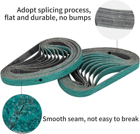 أحزمة صنفرة من أكسيد الزركونيوم مقاس 3/8 × 13 بوصة، 60/80/120 أحزمة مبرد كاشطة متنوعة لصنفرة حزام الهواء، 30 عبوة in Kuwait