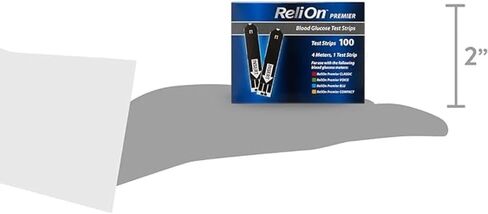 ReliOn Premier Blood Glucose Test Strips 100Ct Accurate Blood Sugar Monitoring - Diabetes Care Bundle with Exclusive "ResMask Sticker"- (2 Items) in Saudi Arabia