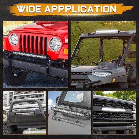 2Pcs 6 Inch Single Row LED Light Bar Slim LED Pods Driving Fog Light 50W Spot Light Off Road Work Bumper Light for Trucks Pickup ATV UTV SUV Boat Motorcycle in Saudi Arabia