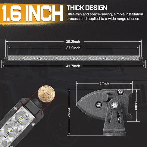 2Pcs 6 Inch Single Row LED Light Bar Slim LED Pods Driving Fog Light 50W Spot Light Off Road Work Bumper Light for Trucks Pickup ATV UTV SUV Boat Motorcycle in Saudi Arabia