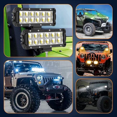 7inch RGB Led Pods Light 7 inch 144W Multi-Color Chasing Halo Offroad Work Light 6D 8 Solid Colors Flashing Modes IP68 Waterproof Work Light 24 Volt Light Bars for Trucks SUV ATV UTV in Saudi Arabia