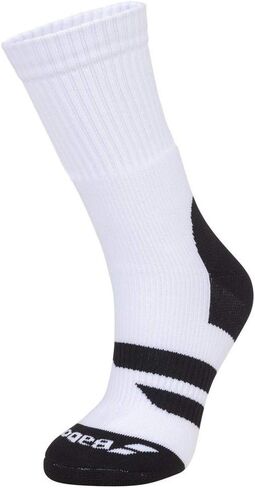 Babolat Men's Big Logo Socks 12.5/15 White/Black in Saudi Arabia