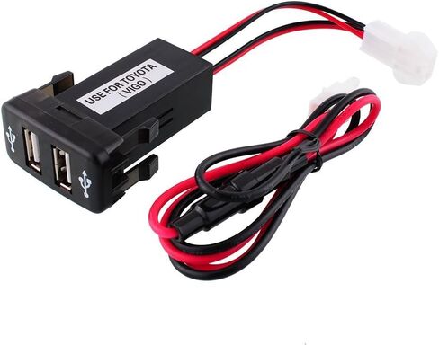 Cllena Toyota USB Charger for Toyota Switch Plant with 3.3A 5V Dual USB Power Socket Blue Light (2.1/1.2A) in Saudi Arabia