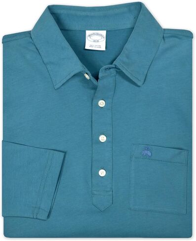 Brooks Brothers Mens Soft Knit Cotton Long Sleeve Polo Shirt with Pocket, in Saudi Arabia