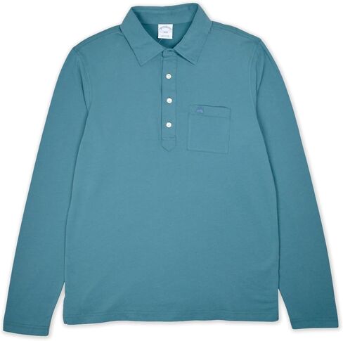 Brooks Brothers Mens Soft Knit Cotton Long Sleeve Polo Shirt with Pocket, in Saudi Arabia