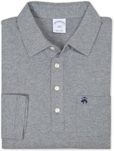 Brooks Brothers Mens Soft Knit Cotton Long Sleeve Polo Shirt with Pocket, in Saudi Arabia