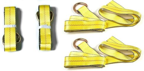 12pc Combo Lasso Wheel Lift Straps 2" Ratchets J Finger Hooks Tow Truck Tie Down - Yellow in Saudi Arabia